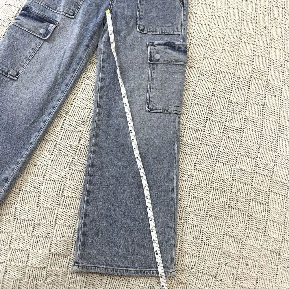 NWT Hudson Rosalie Avila High Waist Wide Leg Cargo Jeans Women 26 Light Wash